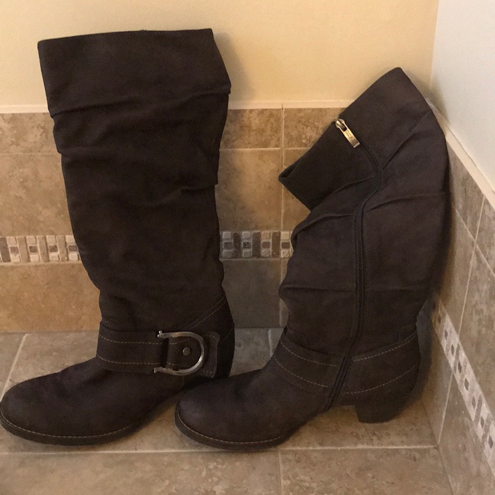 Paul Green chocolate brown knee high slouch boot